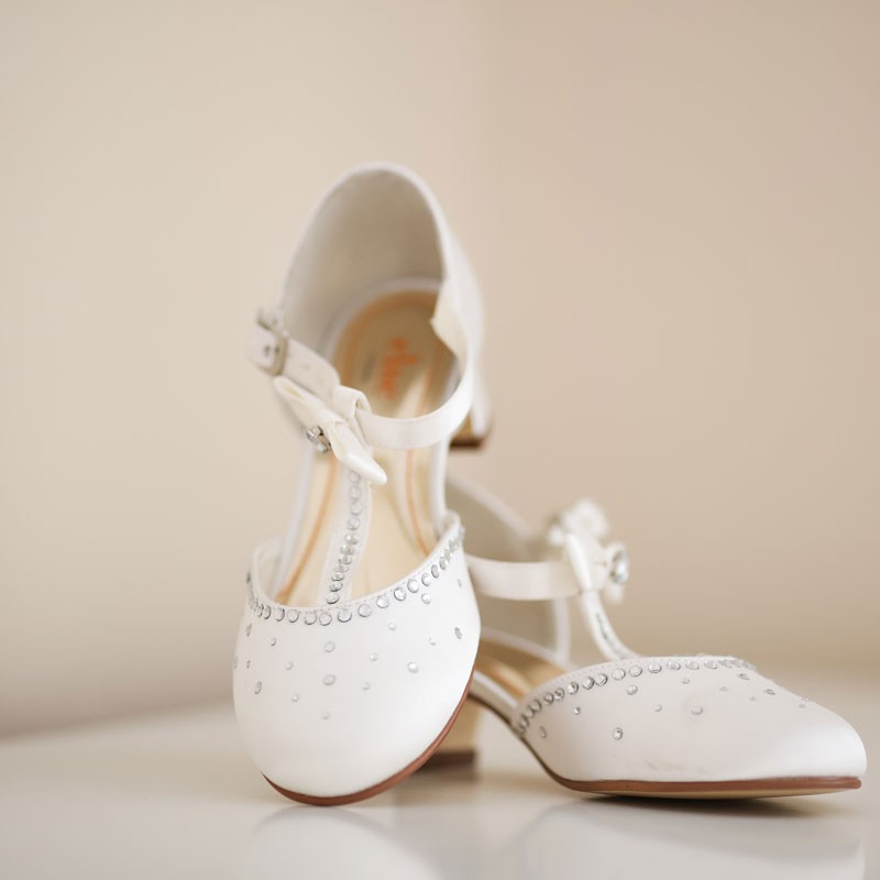 Sparkle shoes with low heels for little girls